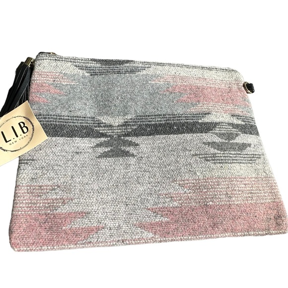 lIB New York Handbags - L.I.B New York Brand Southwest Fabric Zip Close Purse